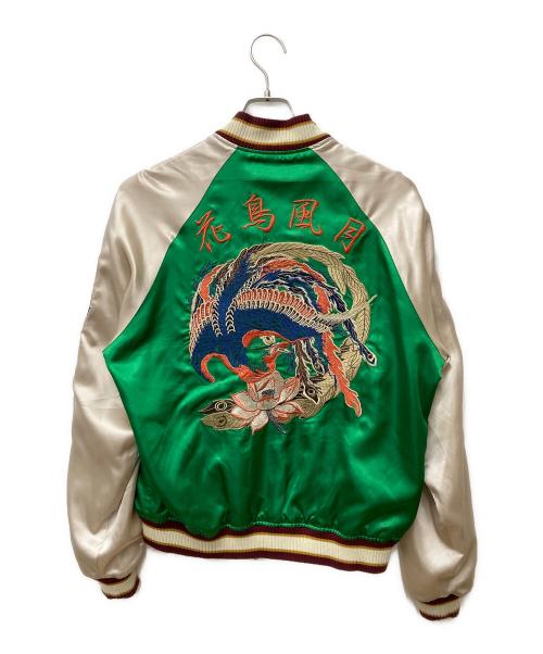 VANQUISH（ヴァンキッシュ）VANQUISH (ヴァンキッシュ) 花鳥風月スカジャン グリーン サイズ:Mの古着・服飾アイテム