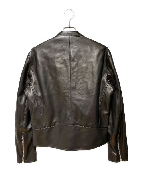 Maison Margiela（メゾンマルジェラ）Maison Margiela (メゾンマルジェラ) 5 Zip Leather Riders Jacket（八の字 5ZIPライダースジャケット） ブラック サイズ:50 未使用品の古着・服飾アイテム