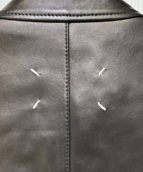 Maison Margiela（メゾンマルジェラ）Maison Margiela (メゾンマルジェラ) 5 Zip Leather Riders Jacket（八の字 5ZIPライダースジャケット） ブラック サイズ:50 未使用品の古着・服飾アイテム