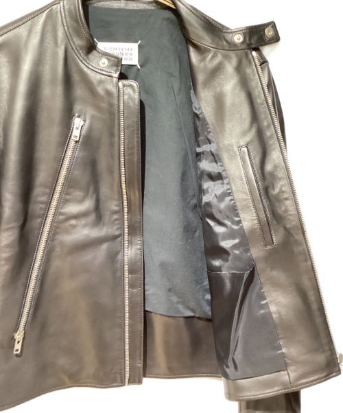 Maison Margiela（メゾンマルジェラ）Maison Margiela (メゾンマルジェラ) 5 Zip Leather Riders Jacket（八の字 5ZIPライダースジャケット） ブラック サイズ:50 未使用品の古着・服飾アイテム