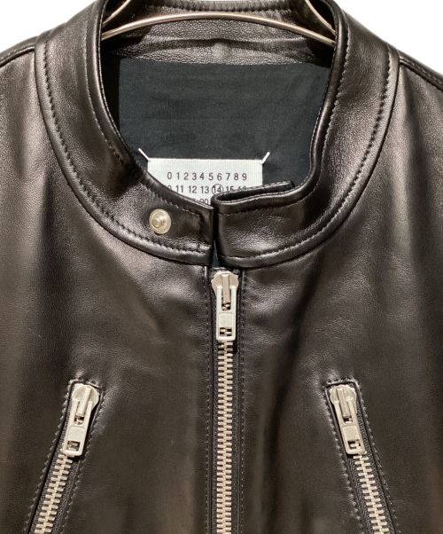 Maison Margiela（メゾンマルジェラ）Maison Margiela (メゾンマルジェラ) 5 Zip Leather Riders Jacket（八の字 5ZIPライダースジャケット） ブラック サイズ:50 未使用品の古着・服飾アイテム