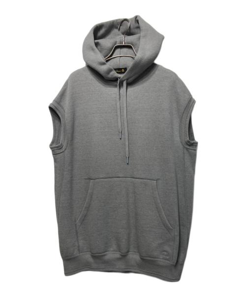 DRAWER（ドゥロワー）DRAWER (ドゥロワー) コットンカシミヤノースリーブ裏起毛スウェットパーカー グレー サイズ:Freeの古着・服飾アイテム