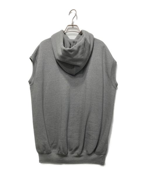 DRAWER（ドゥロワー）DRAWER (ドゥロワー) コットンカシミヤノースリーブ裏起毛スウェットパーカー グレー サイズ:Freeの古着・服飾アイテム