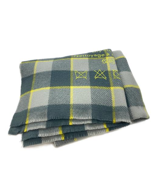 Acne studios（アクネ ストゥディオス）Acne studios (アクネ ストゥディオス) ロゴチェック大判ストール グレーの古着・服飾アイテム