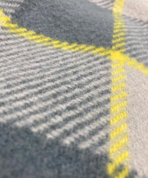 Acne studios（アクネ ストゥディオス）Acne studios (アクネ ストゥディオス) ロゴチェック大判ストール グレーの古着・服飾アイテム