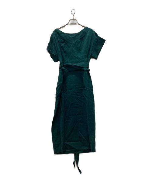 ADORE（アドーア）ADORE (アドーア) ロング丈 リボンベルトワンピース グリーン サイズ:Sの古着・服飾アイテム