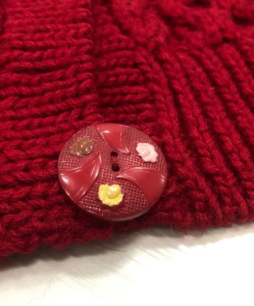 PINK HOUSE（ピンクハウス）PINK HOUSE (ピンクハウス) 花かご刺繍カーディガン レッド サイズ:表記無しの古着・服飾アイテム