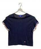 BLUE LABEL CRESTBRIDGEブルーレーベルクレストブリッジ）の古着「コットンナイロンニットトップス」｜ネイビー