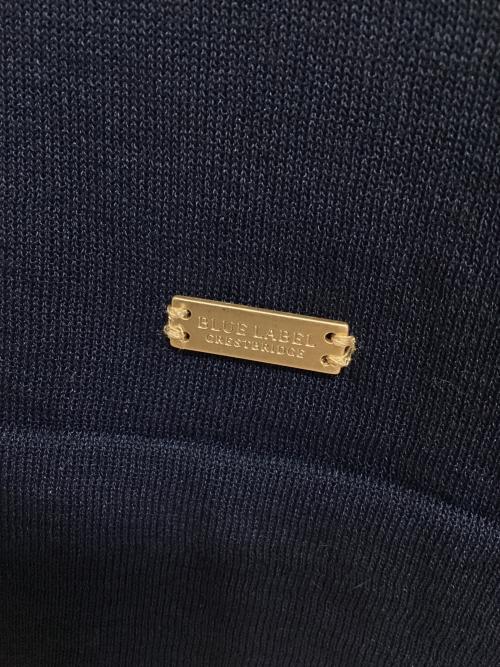 BLUE LABEL CRESTBRIDGE（ブルーレーベルクレストブリッジ）BLUE LABEL CRESTBRIDGE (ブルーレーベルクレストブリッジ) コットンナイロンニットトップス ネイビー サイズ:38の古着・服飾アイテム
