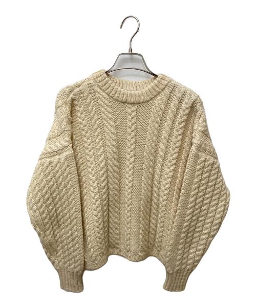 GUERNSEY WOOLLENS（ガンジーウーレンズ）GUERNSEY WOOLLENS (ガンジーウーレンズ) ケーブルニット アイボリー サイズ:34の古着・服飾アイテム