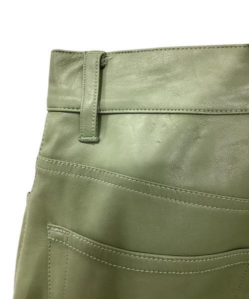 MAISON SPECIAL（メゾンスペシャル）MAISON SPECIAL (メゾンスペシャル) ヴィーガンレザーニットパンツ グレー×グリーン サイズ:36の古着・服飾アイテム