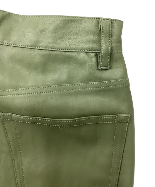 MAISON SPECIAL（メゾンスペシャル）MAISON SPECIAL (メゾンスペシャル) ヴィーガンレザーニットパンツ グレー×グリーン サイズ:36の古着・服飾アイテム