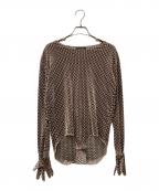 MAISON SPECIALメゾンスペシャル）の古着「ベロアチェックボディスーツ　21212415106」｜ブラウン