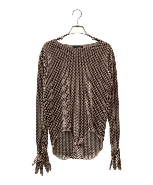 MAISON SPECIAL（メゾンスペシャル）MAISON SPECIAL (メゾンスペシャル) ベロアチェックボディスーツ　21212415106 ブラウン サイズ:Freeの古着・服飾アイテム