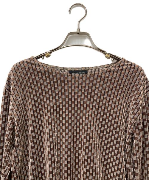 MAISON SPECIAL（メゾンスペシャル）MAISON SPECIAL (メゾンスペシャル) ベロアチェックボディスーツ　21212415106 ブラウン サイズ:Freeの古着・服飾アイテム