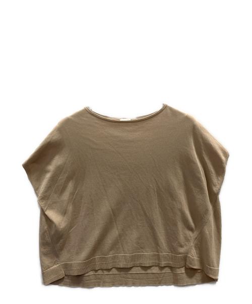 Spick and Span（スピックアンドスパン）Spick and Span (スピックアンドスパン) ICE COTTON フレンチスリーブルーズニット ベージュ サイズ:不明の古着・服飾アイテム