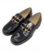 BOTTEGA VENETAボッテガベネタ）の古着「MONSIEUR SHINY LEATHER LOAFERS」｜ブラック