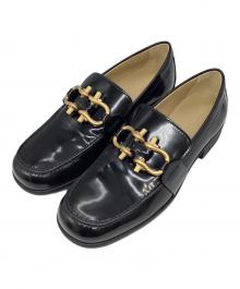 BOTTEGA VENETA（ボッテガベネタ）の古着「MONSIEUR SHINY LEATHER LOAFERS」｜ブラック