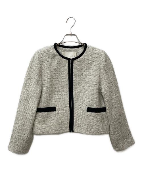 qualite（カリテ）qualite (カリテ) ノーカラーツイードジャケット アイボリー サイズ:36の古着・服飾アイテム