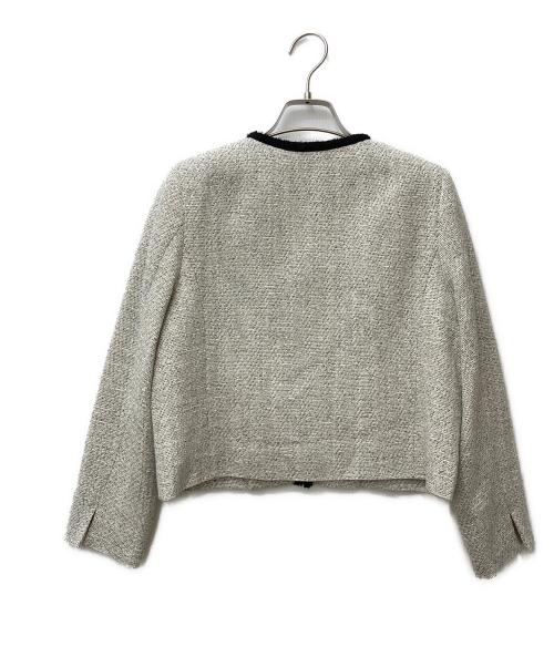 qualite（カリテ）qualite (カリテ) ノーカラーツイードジャケット アイボリー サイズ:36の古着・服飾アイテム