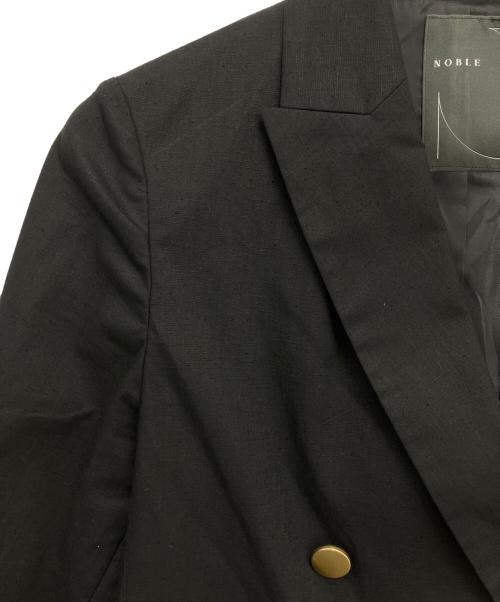 Spick and Span Noble（スッピックアンドスパン ノーブル）Spick and Span Noble (スッピックアンドスパン ノーブル) 麻ストレッチピークドラペルダブルジャケット ブラック サイズ:38の古着・服飾アイテム