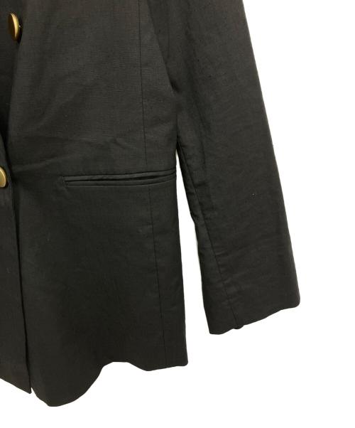 Spick and Span Noble（スッピックアンドスパン ノーブル）Spick and Span Noble (スッピックアンドスパン ノーブル) 麻ストレッチピークドラペルダブルジャケット ブラック サイズ:38の古着・服飾アイテム