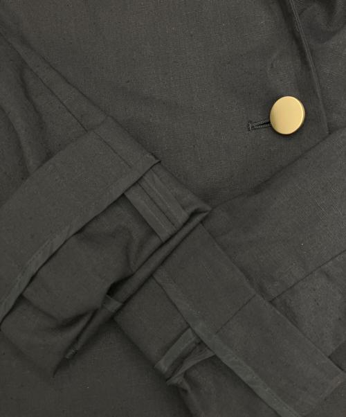 Spick and Span Noble（スッピックアンドスパン ノーブル）Spick and Span Noble (スッピックアンドスパン ノーブル) 麻ストレッチピークドラペルダブルジャケット ブラック サイズ:38の古着・服飾アイテム