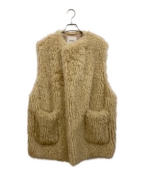 journal standard L'essage（ジャーナルスタンダード レサージュ）journal standard L'essage (ジャーナルスタンダード レサージュ) オーバーサイズファーベスト ベージュ サイズ:Freeの古着・服飾アイテム