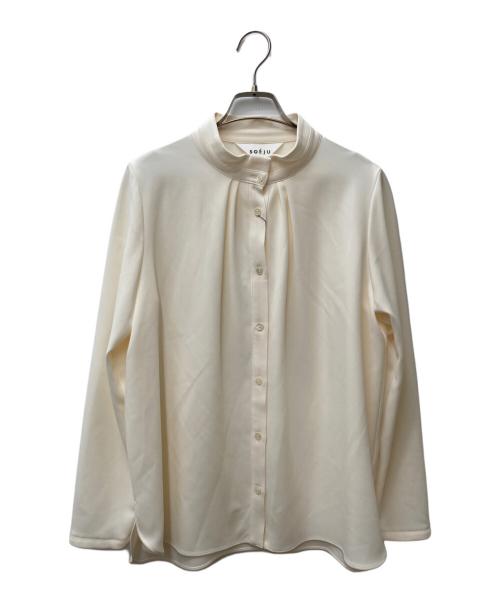 SOEJU（ソージュ）SOEJU (ソージュ) スタンドカラータックブラウス ホワイト サイズ:M 未使用品の古着・服飾アイテム