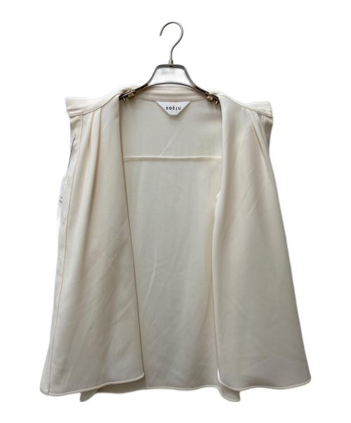 SOEJU（ソージュ）SOEJU (ソージュ) スタンドカラータックブラウス ホワイト サイズ:M 未使用品の古着・服飾アイテム