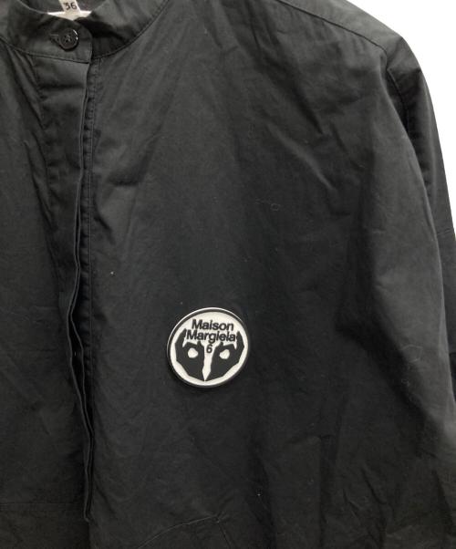 MM6 Maison Margiela（エムエムシックスメゾンマルジェラ）MM6 Maison Margiela (エムエムシックス メゾンマルジェラ) リバースロゴミッドレングスポプリンシャツドレス ブラック サイズ:36の古着・服飾アイテム