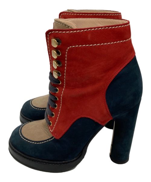 BALLY（バリー）BALLY (バリー) ショートブーツ レッド サイズ:35EUの古着・服飾アイテム