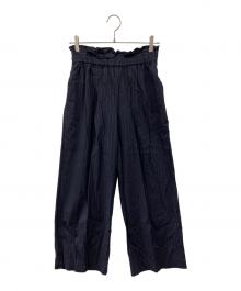 JOURNAL STANDARD（ジャーナルスタンダード）の古着「ウォッシャブルコットンリネンVISワイドパンツ」｜ネイビー