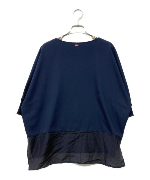 GALLARDA GALANTE（ガリャルダガランテ）GALLARDA GALANTE (ガリャルダガランテ) ハーフジョーゼットコンビブラウス ネイビー サイズ:FREEの古着・服飾アイテム