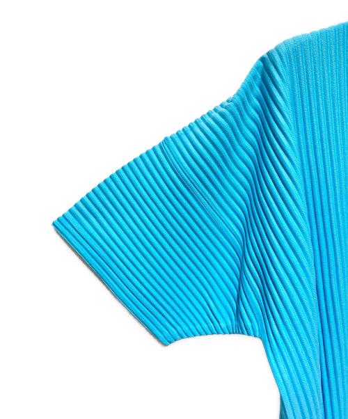 HOMME PLISSE ISSEY MIYAKE（オム プリッセ イッセイ ミヤケ）HOMME PLISSE ISSEY MIYAKE (オム プリッセ イッセイ ミヤケ) プリーツポロシャツ スカイブルー サイズ:2の古着・服飾アイテム