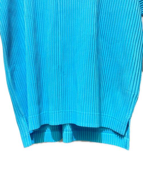 HOMME PLISSE ISSEY MIYAKE（オム プリッセ イッセイ ミヤケ）HOMME PLISSE ISSEY MIYAKE (オム プリッセ イッセイ ミヤケ) プリーツポロシャツ スカイブルー サイズ:2の古着・服飾アイテム