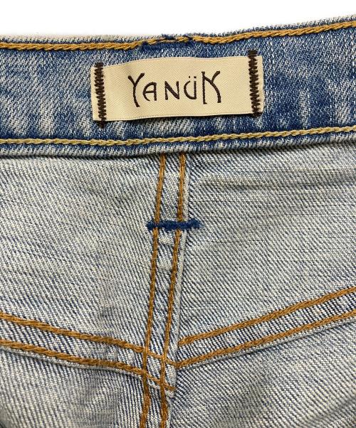 YANUK（ヤヌーク）YANUK (ヤヌーク) クラッシュデニムパンツ インディゴ サイズ:SIZE 24の古着・服飾アイテム