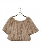 anuansアニュアンス）の古着「チュールジャガード2WAYブラウス」｜ベージュ