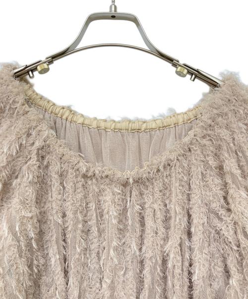 anuans（アニュアンス）anuans (アニュアンス) チュールジャガード2WAYブラウス ベージュ サイズ:Freeの古着・服飾アイテム