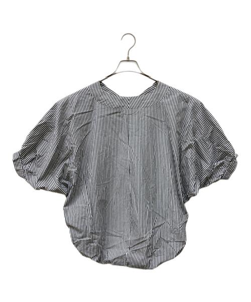 mizuiro-ind（ミズイロインド）mizuiro-ind (ミズイロインド) ストライプドルマンブラウス グレー サイズ:FREEの古着・服飾アイテム