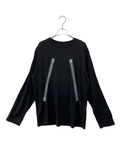 MM6 Maison Margiela（エムエムシックスメゾンマルジェラ）MM6 Maison Margiela (エムエムシックスメゾンマルジェラ) ラスタライズドファスナープリントトップ ブラック サイズ:S　　の古着・服飾アイテム