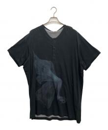 Yohji Yamamoto pour homme（ヨウジヤマモト プールオム）の古着「内田柄ヘンリー半袖」｜ブラック