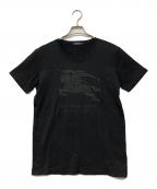 BURBERRY BLACK LABELバーバリーブラックレーベル）の古着「ハーフスリーブロゴプリントTシャツ」｜ブラック