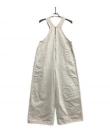 CURRENTAGE（カレンテージ）の古着「デニムオーバーオール」｜ホワイト