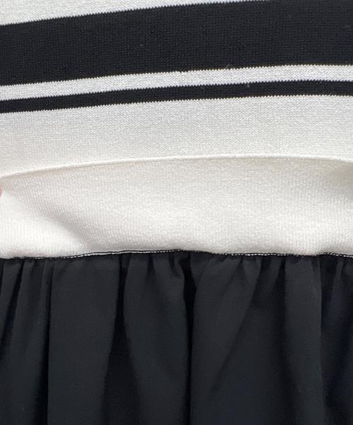 GEORGES RECH（ジョルジュレッシュ）GEORGES RECH (ジョルジュレッシュ) ニットボーダードッキングワンピース ブラック×ホワイト サイズ:38の古着・服飾アイテム