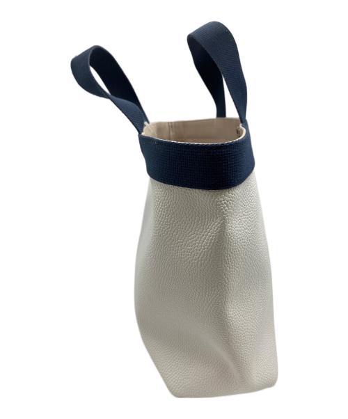 Herve Chapelier（エルベシャプリエ）Herve Chapelier (エルベシャプリエ) リュクススクエアトートM ホワイト×ネイビーの古着・服飾アイテム