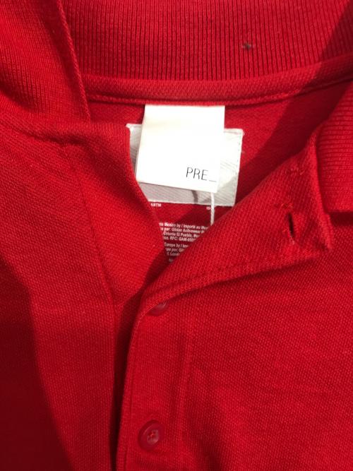 PRE（プレ）PRE (プレ) パイピングポロシャツ レッド サイズ:XLの古着・服飾アイテム