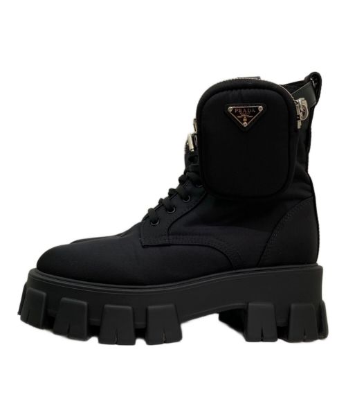 PRADA（プラダ）PRADA (プラダ) モノリス RE-NYLON レースアップブーツ ブラック サイズ:36の古着・服飾アイテム