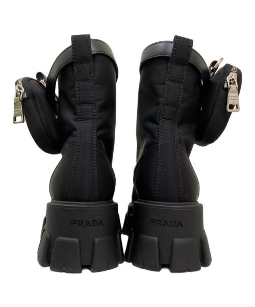 PRADA（プラダ）PRADA (プラダ) モノリス RE-NYLON レースアップブーツ ブラック サイズ:36の古着・服飾アイテム