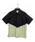 JIL SANDER（ジルサンダー）の古着「2トーンハーフスリーブプルオーバーシャツ」｜ブラック×ライトグリーン